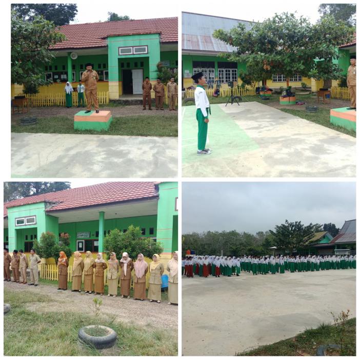 Upacara Bendera Perdana Awali Semester Ganjil MTs Negeri 7 Batanghari