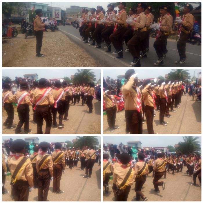 Pasukan Gerak Jalan MTs Negeri 7 Batanghari Unjuk Kebolehan