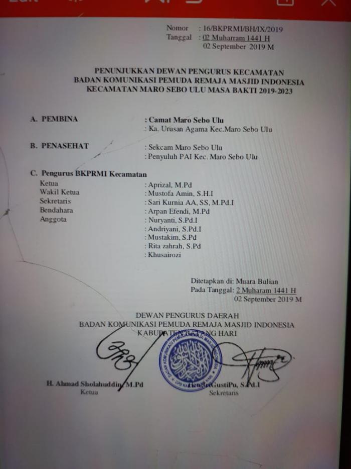 Apresiasi Tinggi, Keluarga Besar MTs Negeri 7 Batanghari Dipilih Sebagai Pengurus FASI Kecamatan