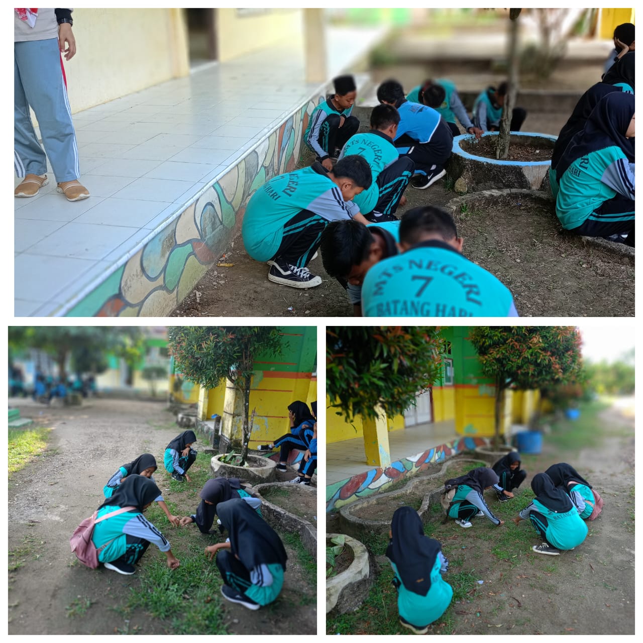 Jelang Pelaksanaan Asesmen Sumatif Akhir Semester, MTs Negeri 7 Batanghari Gelar Bersih-Bersih 