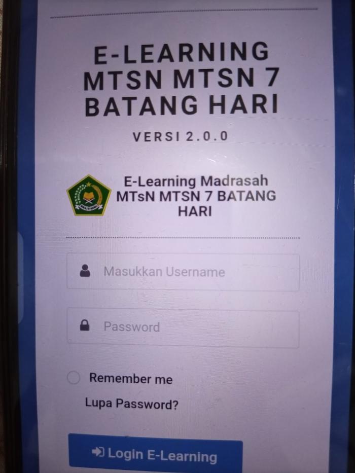 E-Learning Sarana PJJ MTs Negeri 7 Batanghari