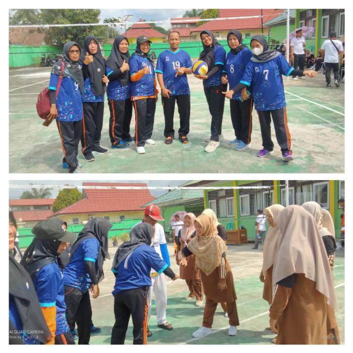 Keluarga Besar MTs Negeri 7 Batang Hari Laga Voli Cantik Peringati HAB