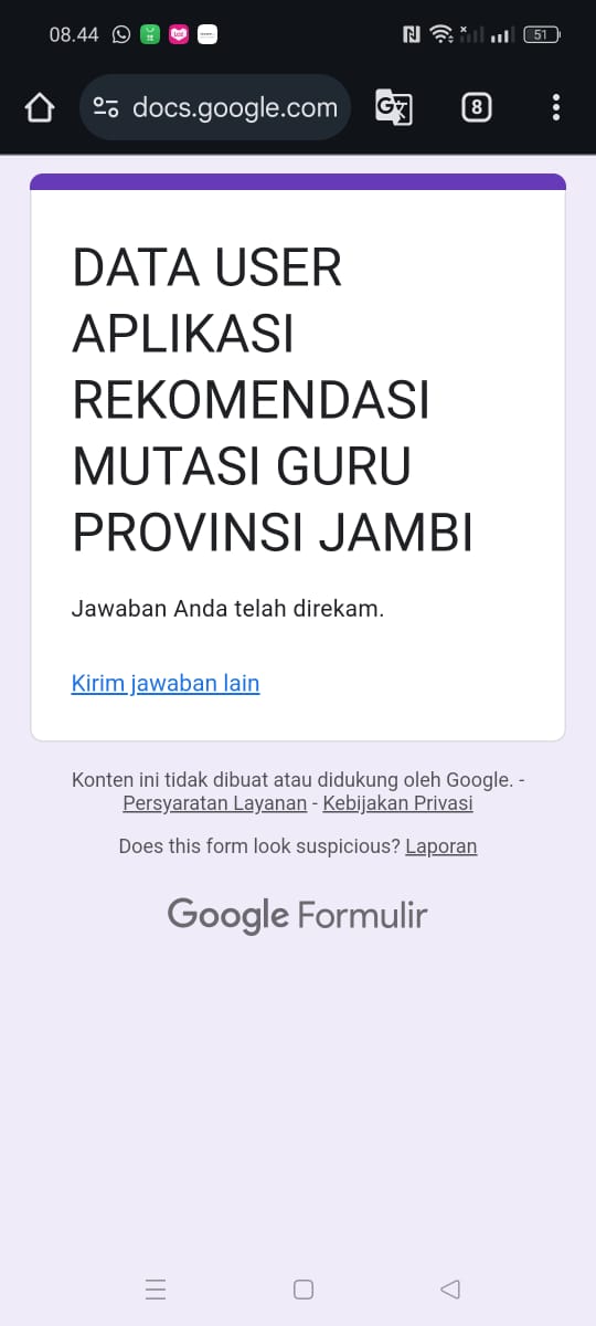 Pengajuan Data User Aplikasi Rekomendasi Mutasi Guru Provinsi Jambi Pengajuan Data User Aplikasi Rekomendasi Mutasi Guru Provinsi Jambi
