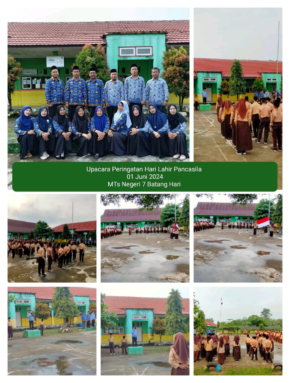 Upacara Hari Lahir Pancasila Digelar Keluarga Besar MTs Negeri 7 Batanghari 